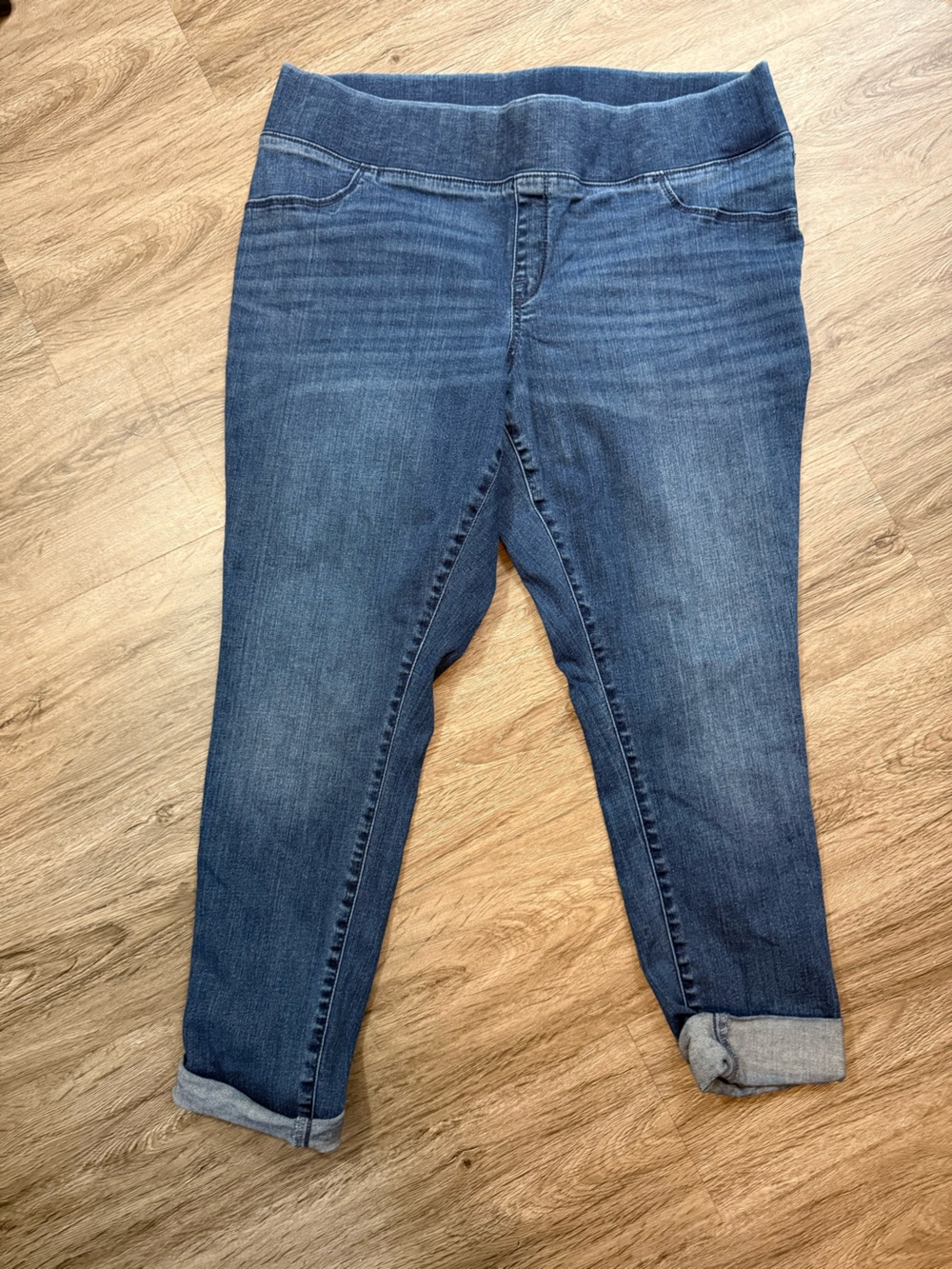 Dark Indigo Skinny Jeans with Elastic Waistband